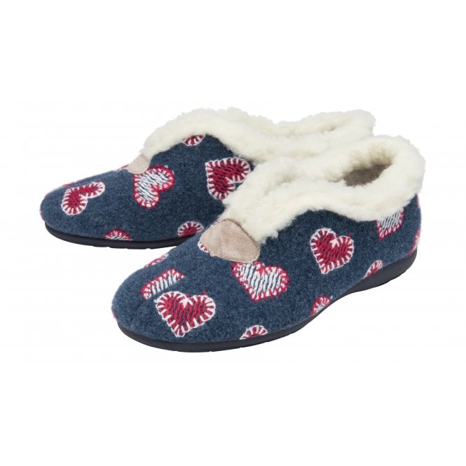  Navy Bernie Textile Slippers | Lotus