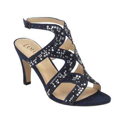  Navy & Diamante Kelsey Open-Toe Sandals | Lotus