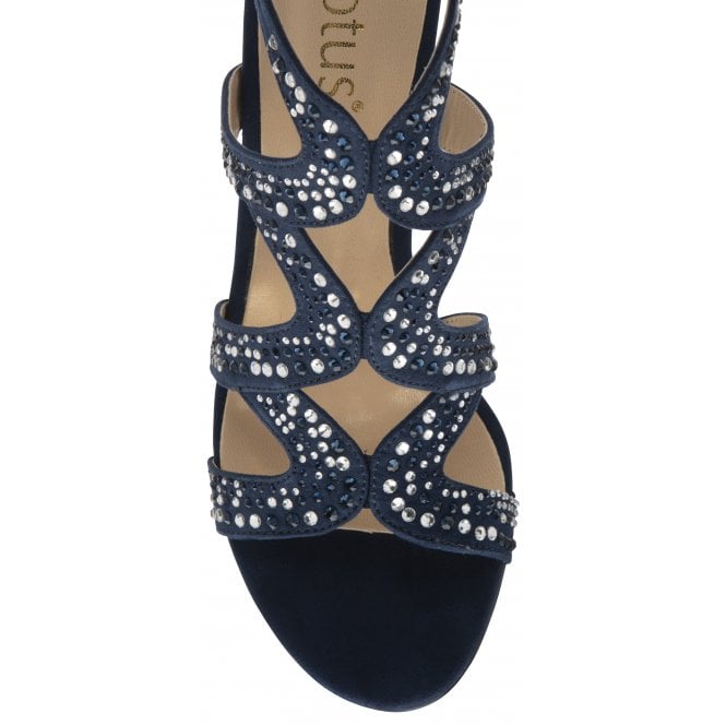  Navy & Diamante Kelsey Open-Toe Sandals | Lotus