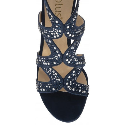  Navy & Diamante Kelsey Open-Toe Sandals | Lotus