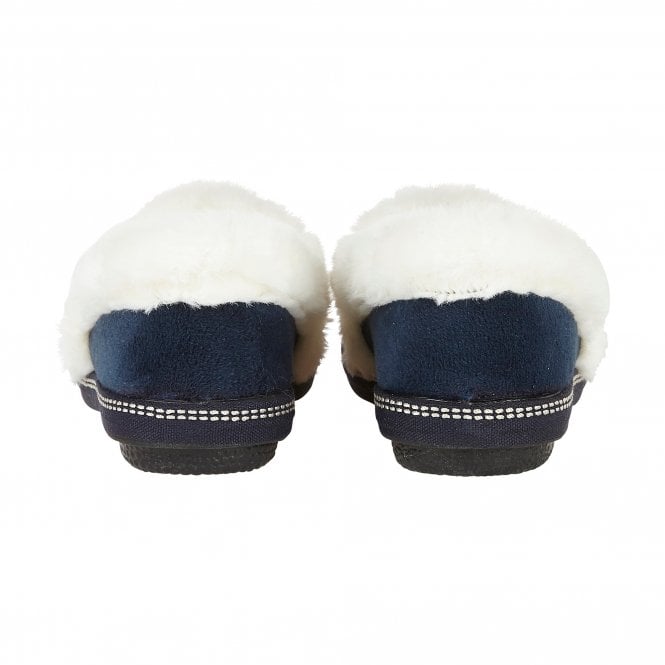  Navy Greta Textile Slippers | Lotus