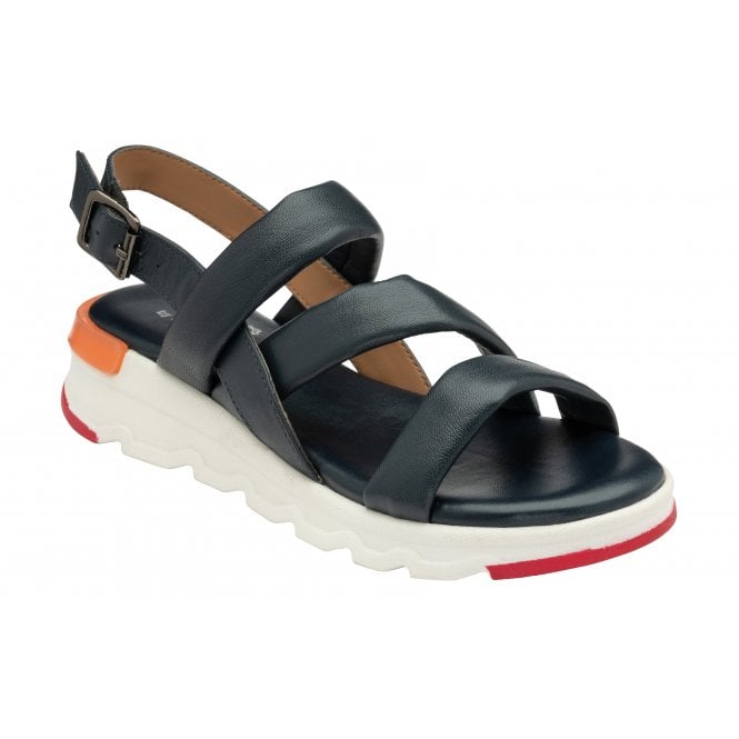  Navy Leather Fionne Slingback Sandals | Stressless By Lotus