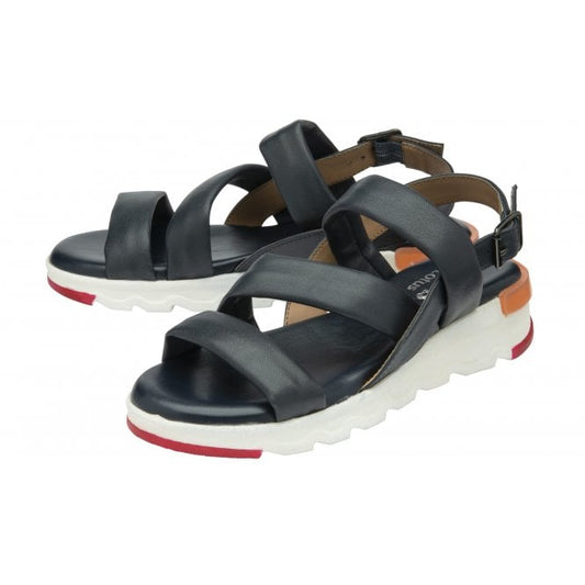  Navy Leather Fionne Slingback Sandals | Stressless By Lotus