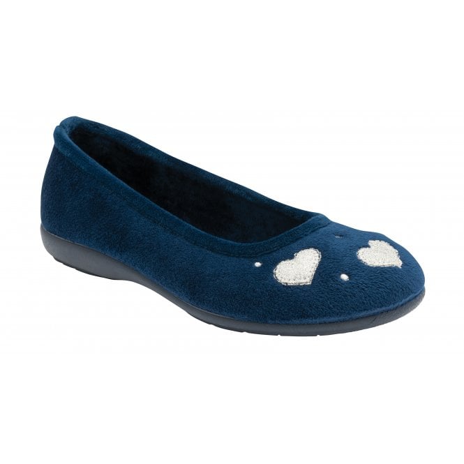  Navy Lois Ballerina Slippers | Lotus