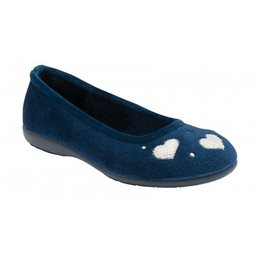  Navy Lois Ballerina Slippers | Lotus