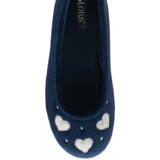  Navy Lois Ballerina Slippers | Lotus