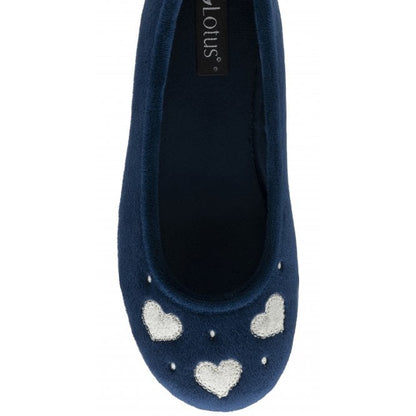  Navy Lois Ballerina Slippers | Lotus
