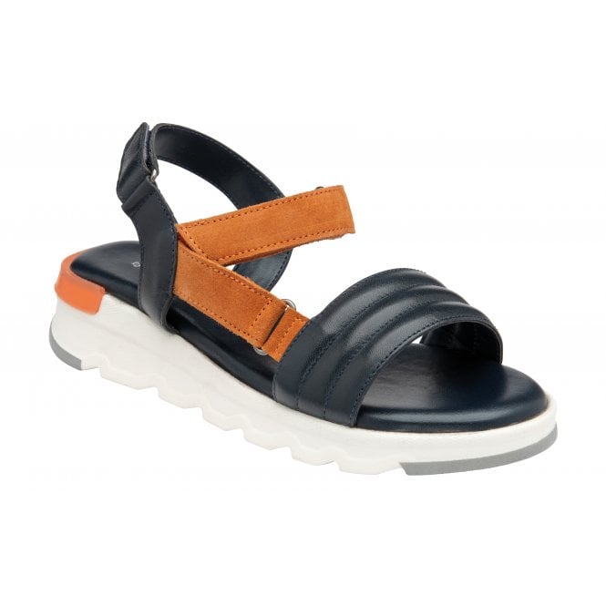  Navy & Orange Leather Verena Open-Toe Sandals | Stressless By Lotus