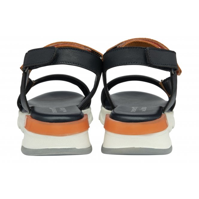  Navy & Orange Leather Verena Open-Toe Sandals | Stressless By Lotus