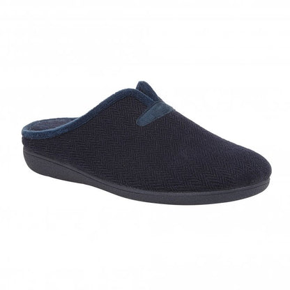  Navy Textile Albert Slippers | Lotus
