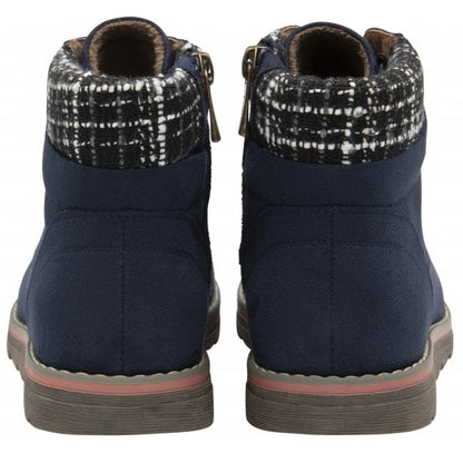  Navy Textile Cedar Ankle Boots | Lotus