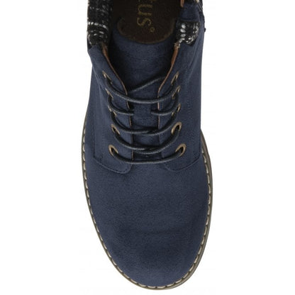  Navy Textile Cedar Ankle Boots | Lotus