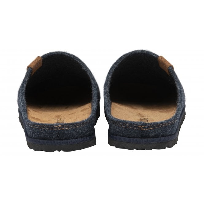  Navy Textile Sidney Mule Slippers | Lotus