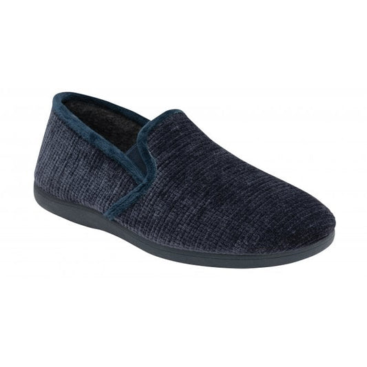  Navy Velour Sheldon Slippers | Lotus