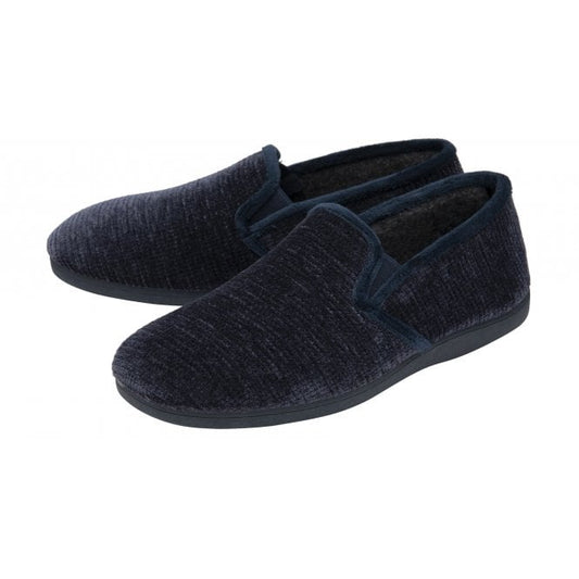  Navy Velour Sheldon Slippers | Lotus