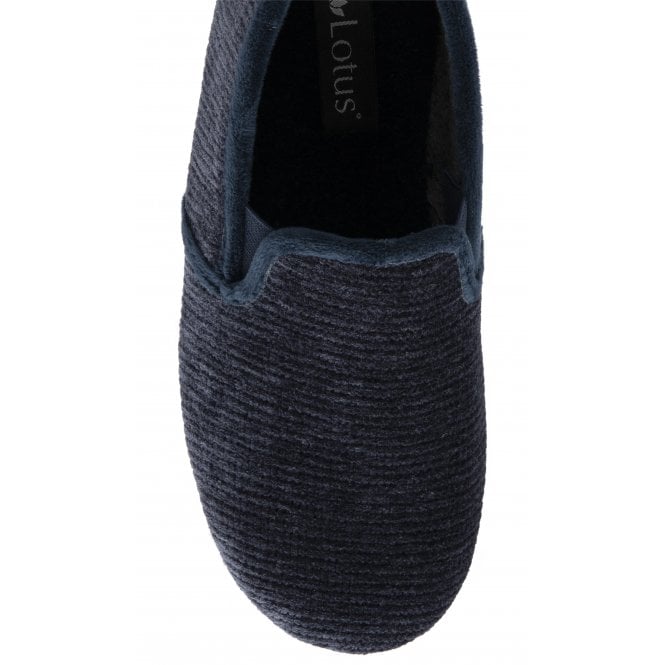  Navy Velour Sheldon Slippers | Lotus