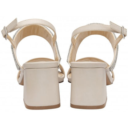  Nude & Diamante Elisena Open-Toe Block Heel Sandals | Lotus