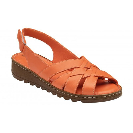  Orange Leather Ceylan Slingback Sandals | Lotus