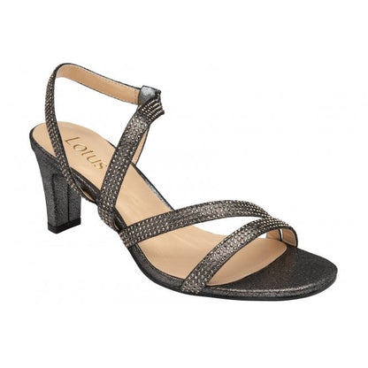  Pewter Bernadette Open-Toe Sandals | Lotus