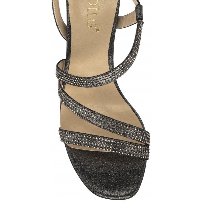  Pewter Bernadette Open-Toe Sandals | Lotus
