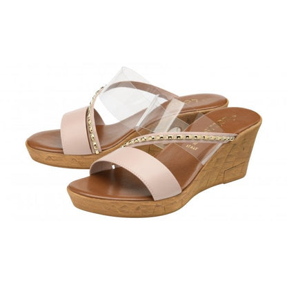  Pink Alma Mule Wedge Sandals | Lotus