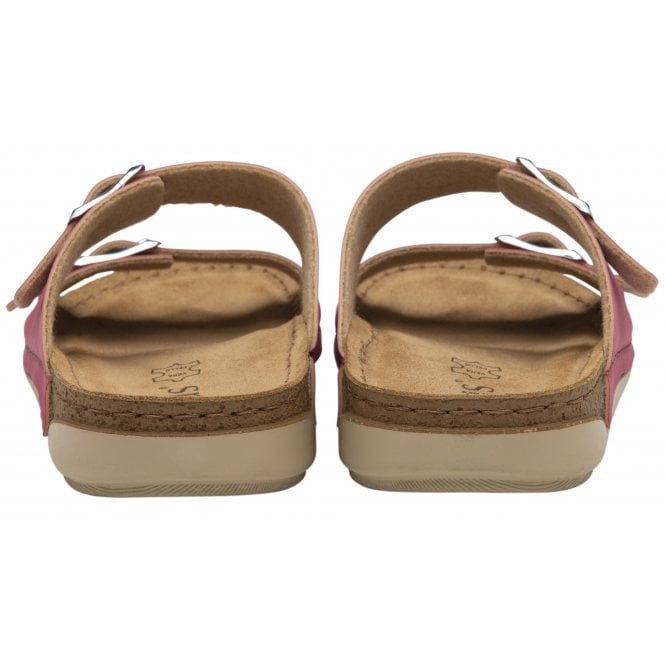  Raspberry Cortona Open-Toe Mule Sandals | Lotus