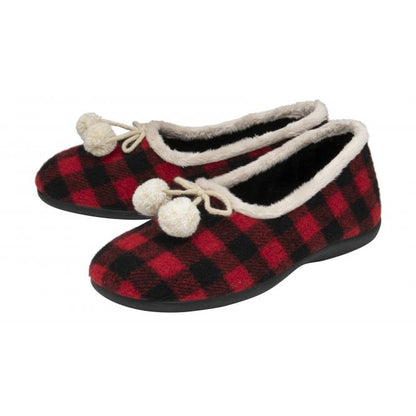  Red-Check Pippa Full Shoe Slippers | Lotus