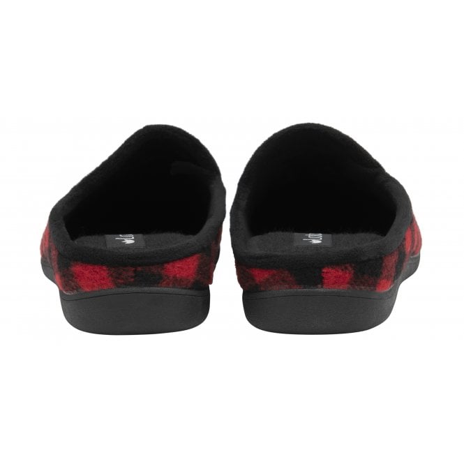  Red Check Textile Fletcher Mule Slippers | Lotus