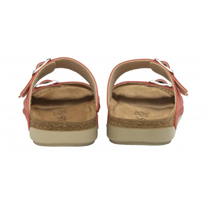  Red Cortona Open-Toe Mule Sandals | Lotus