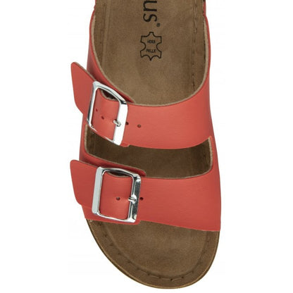  Red Cortona Open-Toe Mule Sandals | Lotus