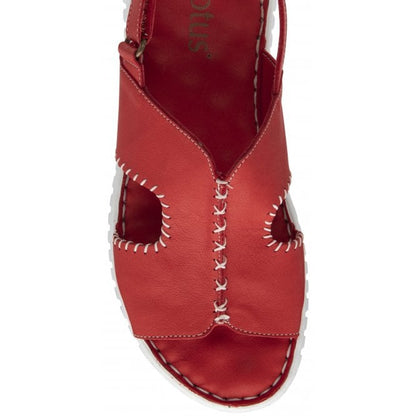  Red Leather Astrid Slingback Sandals | Lotus