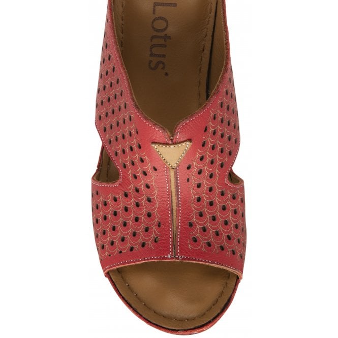  Red Leather Genevieve Mule Sandals | Lotus
