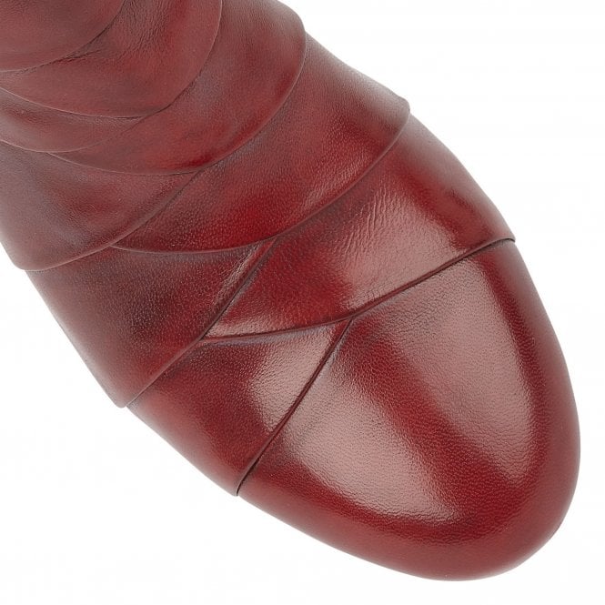 Red Leather Tara Ankle Boots | Lotus