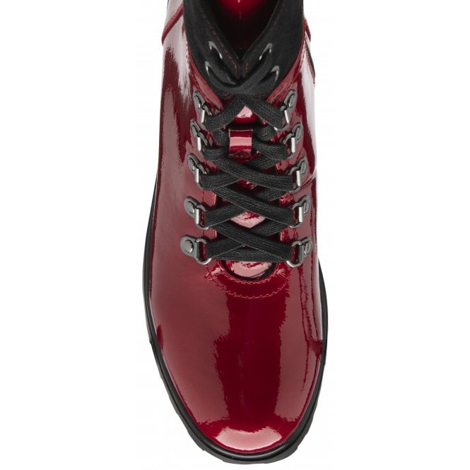  Red Patent Alder Zip-Up Ankle Boots | Lotus