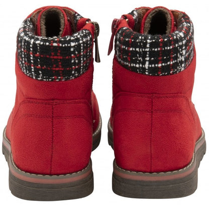  Red Textile Cedar Ankle Boots | Lotus