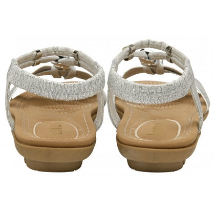  Silver Bettina Flat Open-Toe Sandals | Lotus