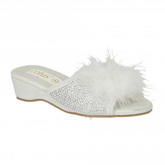  Silver & Diamante Allure Slippers | Lotus