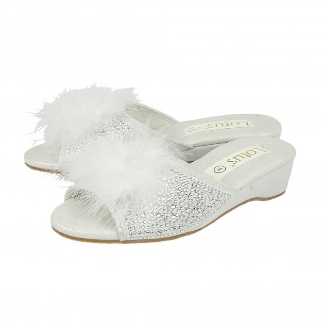  Silver & Diamante Allure Slippers | Lotus