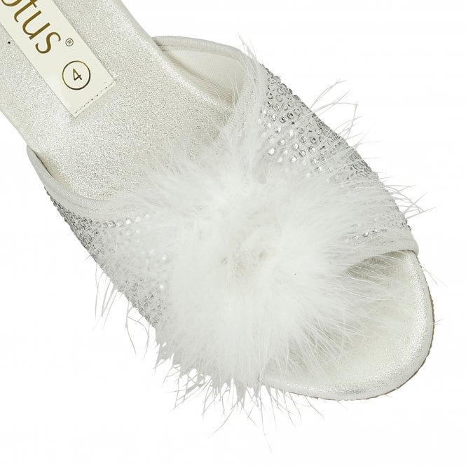  Silver & Diamante Allure Slippers | Lotus