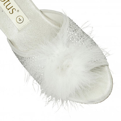  Silver & Diamante Allure Slippers | Lotus