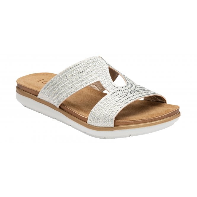  Silver Nadya Open-Toe Mule Sandals | Lotus