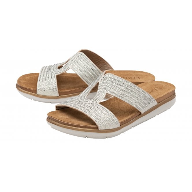  Silver Nadya Open-Toe Mule Sandals | Lotus
