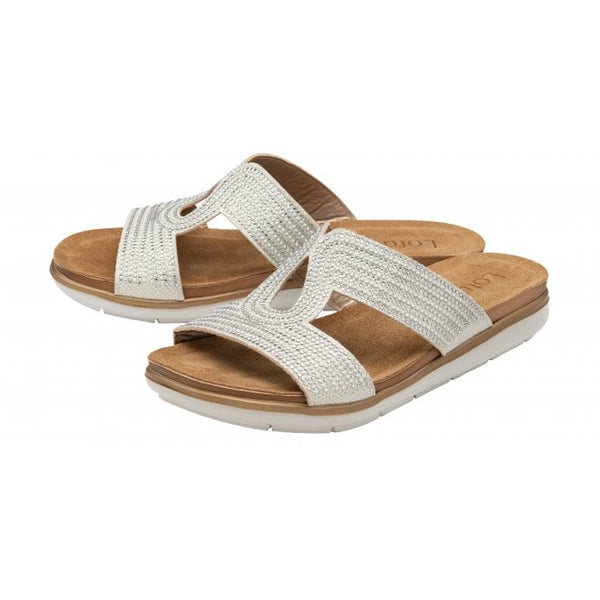  Silver Nadya Open-Toe Mule Sandals | Lotus
