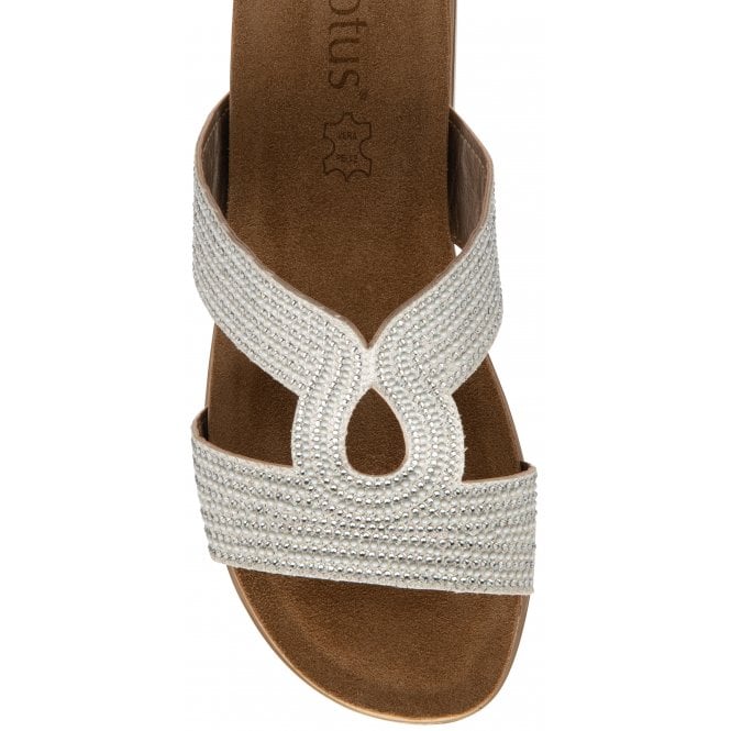  Silver Nadya Open-Toe Mule Sandals | Lotus