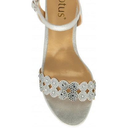  Silver Olivia Open-Toe Sandals | Lotus