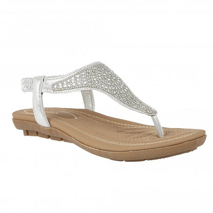  Silver Orla Flat Toe-Post Sandals | Lotus