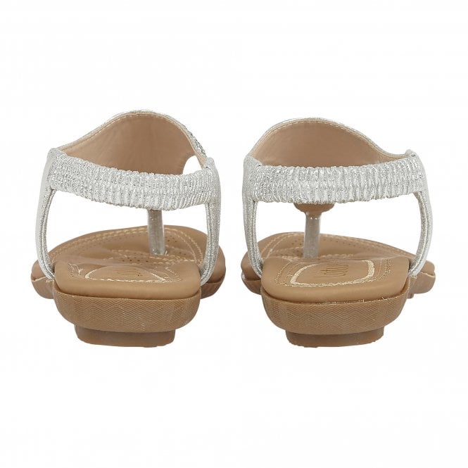  Silver Orla Flat Toe-Post Sandals | Lotus