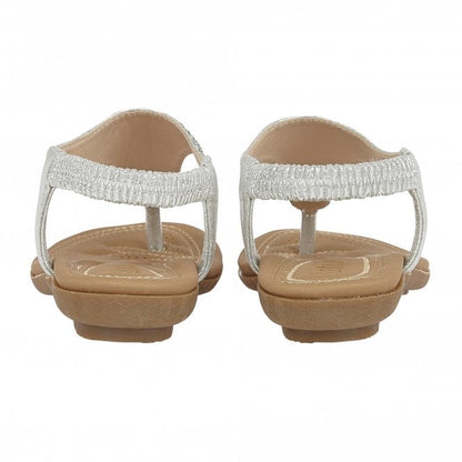  Silver Orla Flat Toe-Post Sandals | Lotus