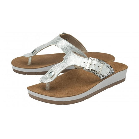  Silver Pescara Toe-Post Sandals | Lotus