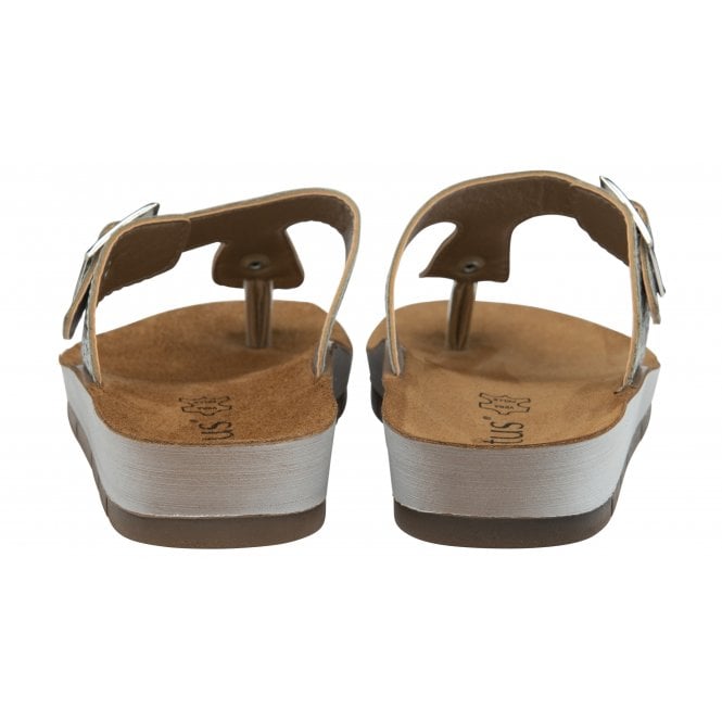  Silver Pescara Toe-Post Sandals | Lotus